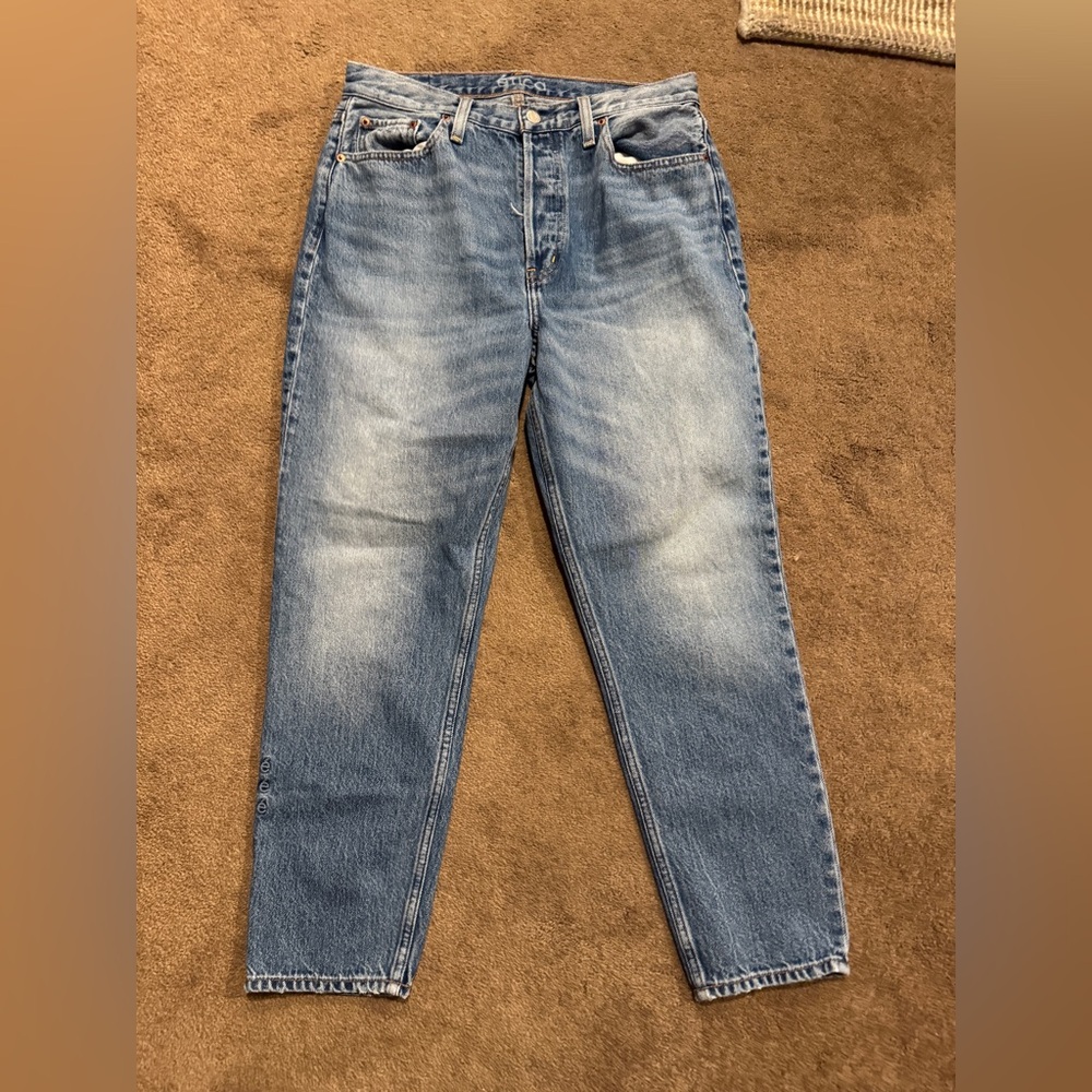 Etica Light Blue High-Rise Straight Jeans